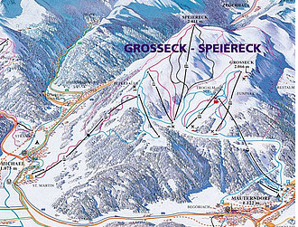 Mapa střediska - areálu - Grosseck - Speiereck